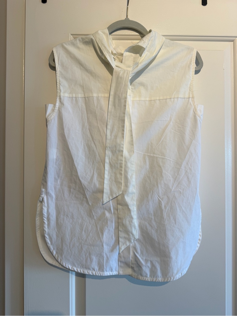 Zara Cream Sleeveless Bow Tie Blouse - Picture 3 of 5
